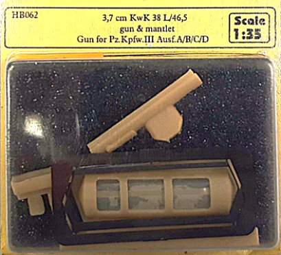 CMK hb062 Pz.Kpfw.III Ausf A/B/C/D 3,7cm KwK 38 L/46,5 1/35 Metall Rohr