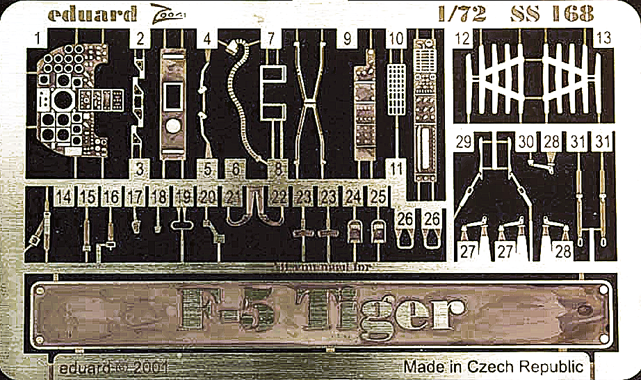 Eduard ss168 F-5e Tiger 1/72 Ätzteile