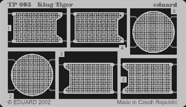 Eduard tp003 King Tiger Königstiger Motor Gitter 1/35 Ätzteile