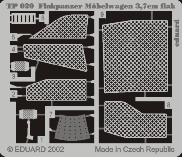 Eduard tp020 Flakpanzer IV Möbelwagen 37mm Gitter 1/35