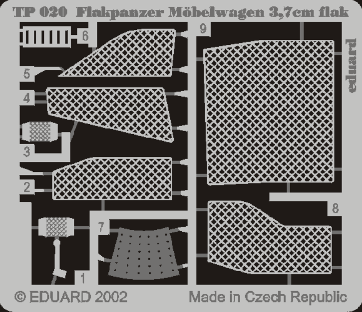 Eduard tp020 Flakpanzer IV Möbelwagen 37mm Gitter 1/35