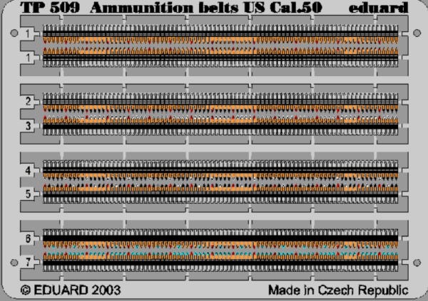 Eduard tp509 Ammunition Belts US Cal.0.50  1/35 Ätzteile