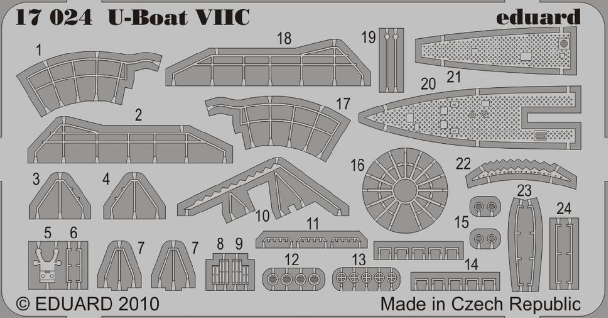 Eduard 17024 U-Boat VIIC 1/350 Ätzteile