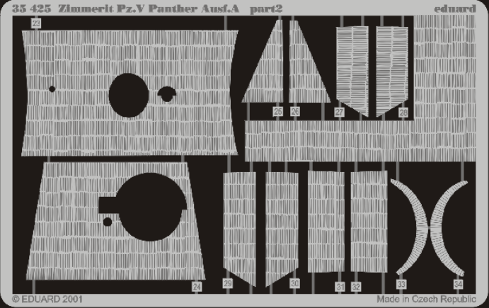 Eduard 35425 Zimmerit Panther ausf.A 1/35 Ätzteile – Bild 2