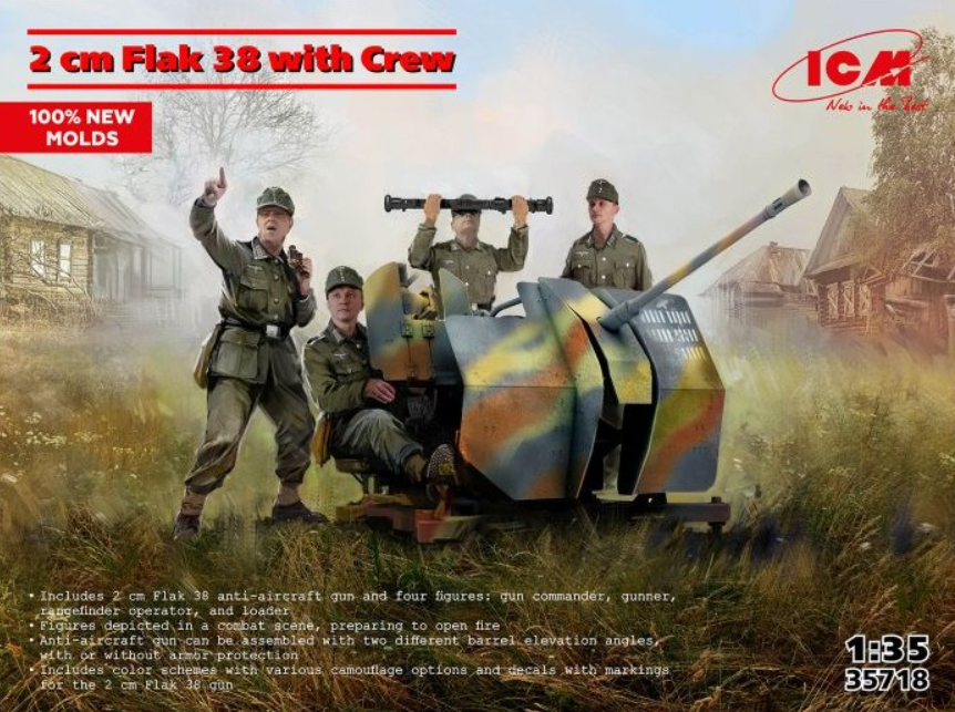 ICM 35718 2cm Flak 38 with Crew 1/35