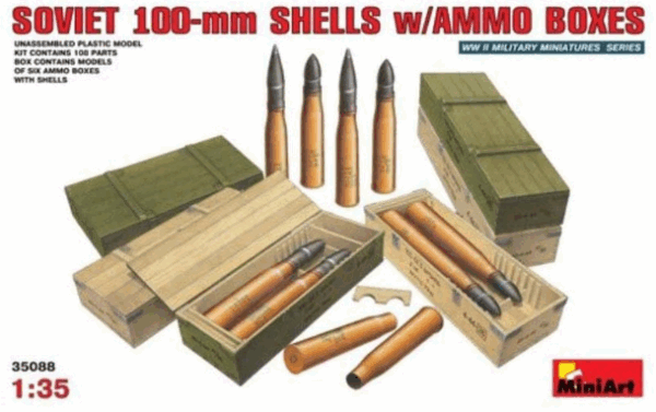 Miniart 35088 Soviet 100mm Shells w/ Ammo Boxes 1/35 Ammunition